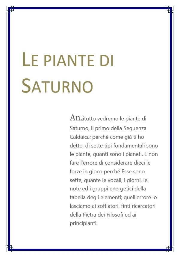 estratto le piante di saturno